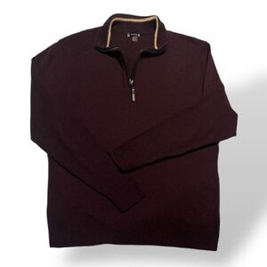 Smartwool Quarter Zip Sweater Men’s Size Large Maroon